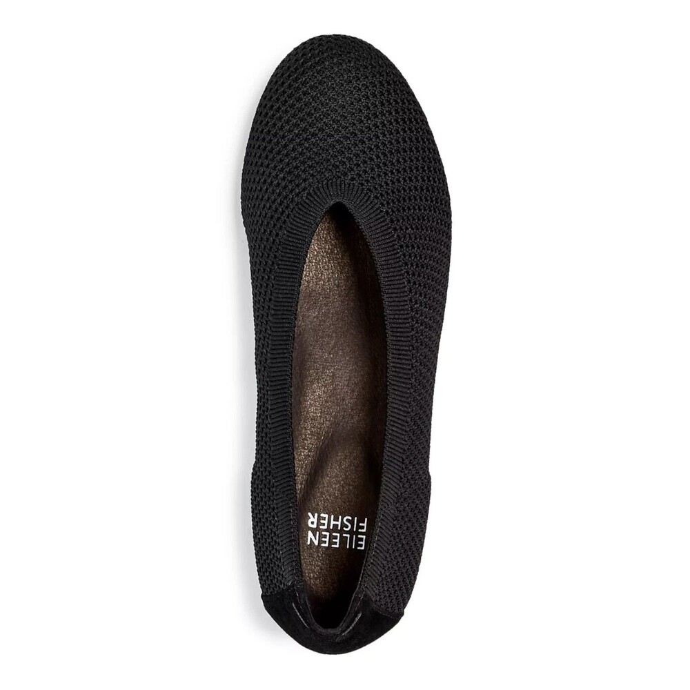 Women's Eileen Fisher Black Knit Wedge Flats Size 11